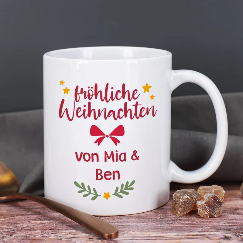 Foto Weihnachtstasse mit Ihrem Wunschtext