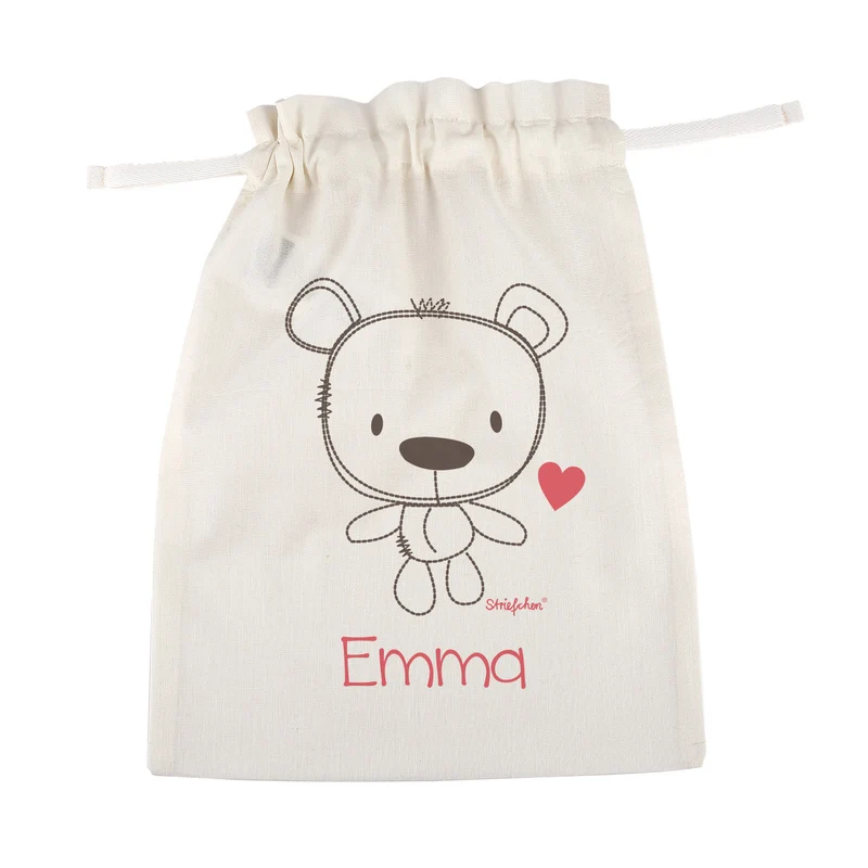 Geschenksäckchen zur Geburt für Mädchen mit Teddymotiv