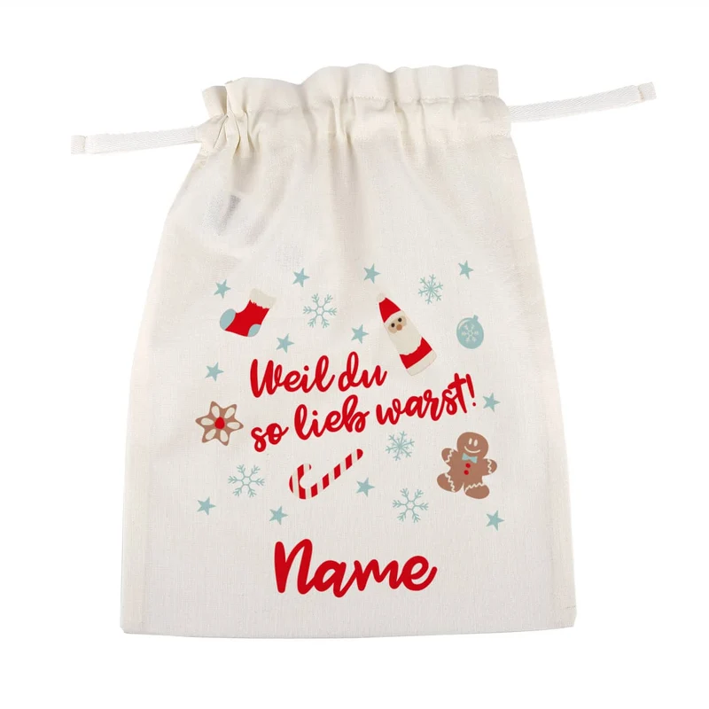 Geschenksack - Weil du so lieb warst! - zu Weihnachten mit Name