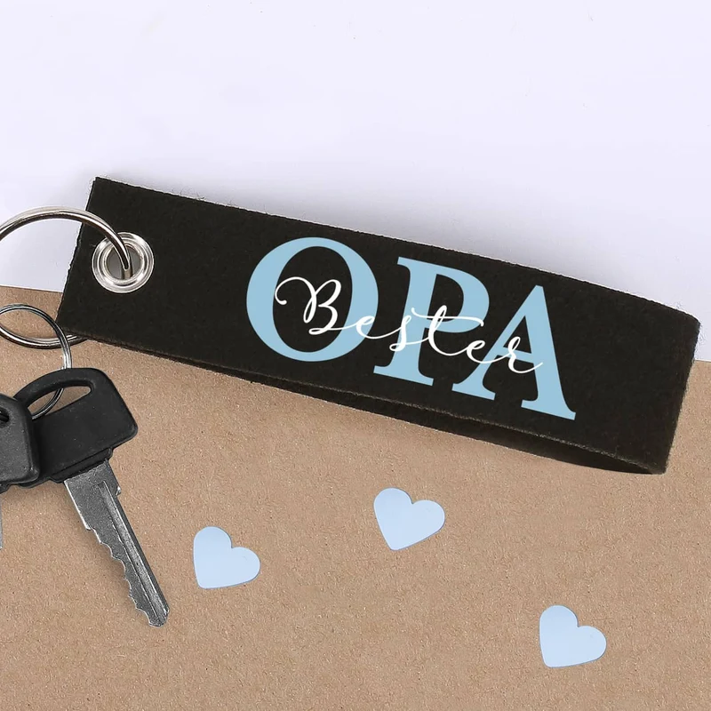 Filz Schlüsselanhänger OMA / OPA mit Ihrem Wunschtext