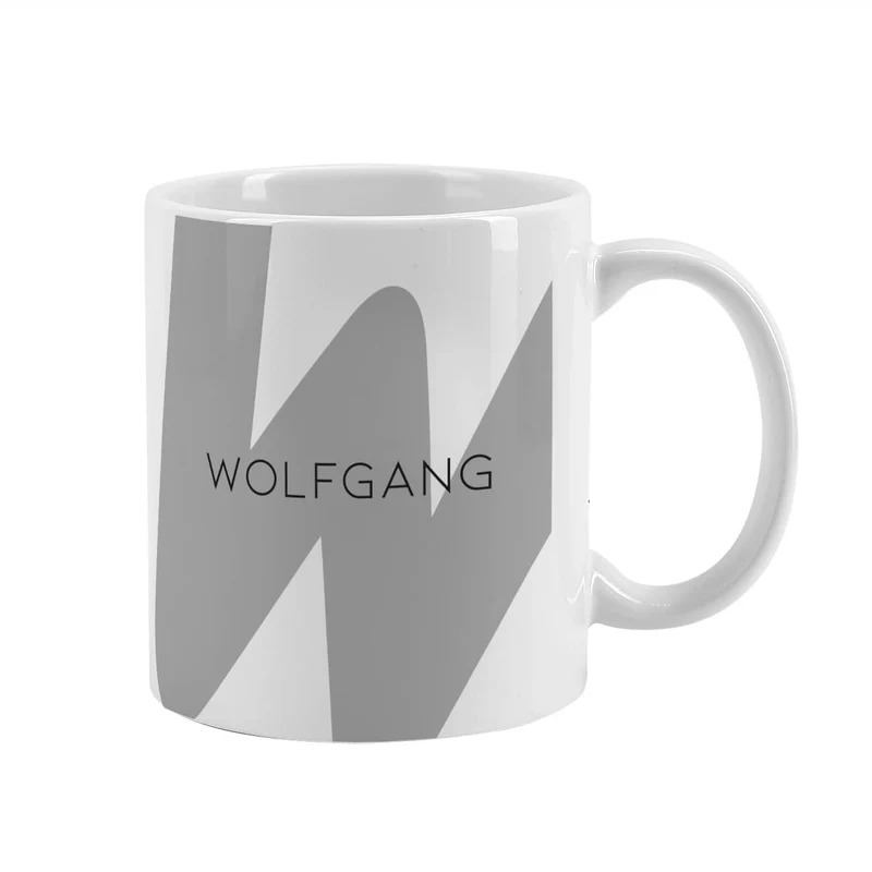 Moderne Keramiktasse - Monogramm - in verschiedenen Farben