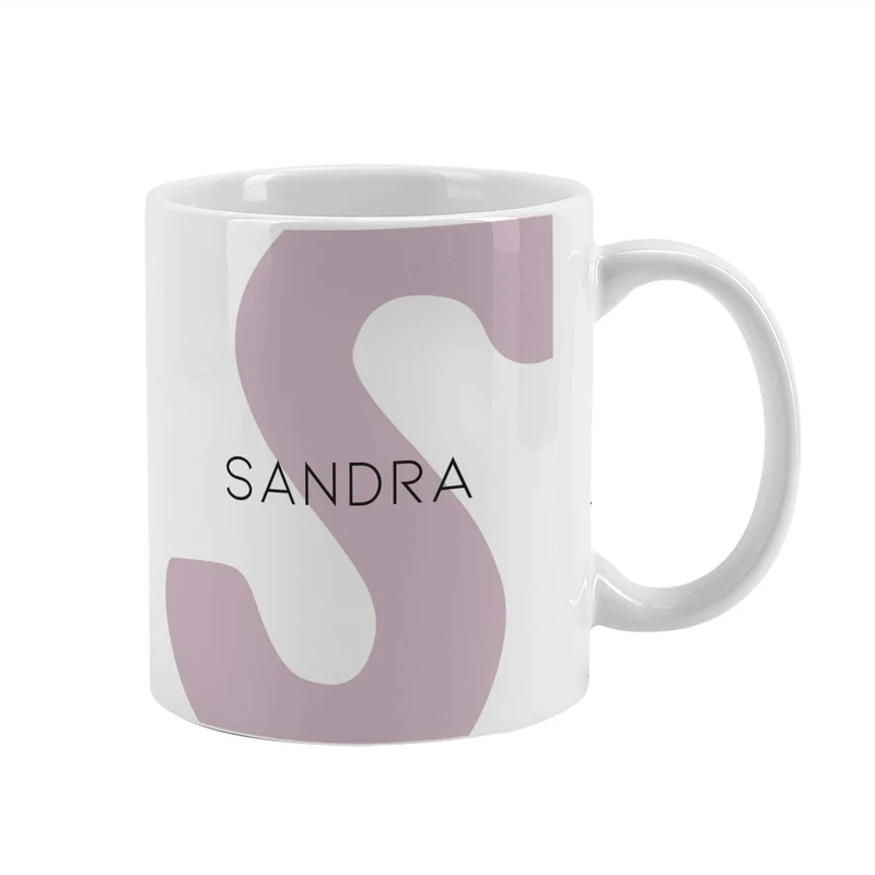 Moderne Keramiktasse - Monogramm - in verschiedenen Farben