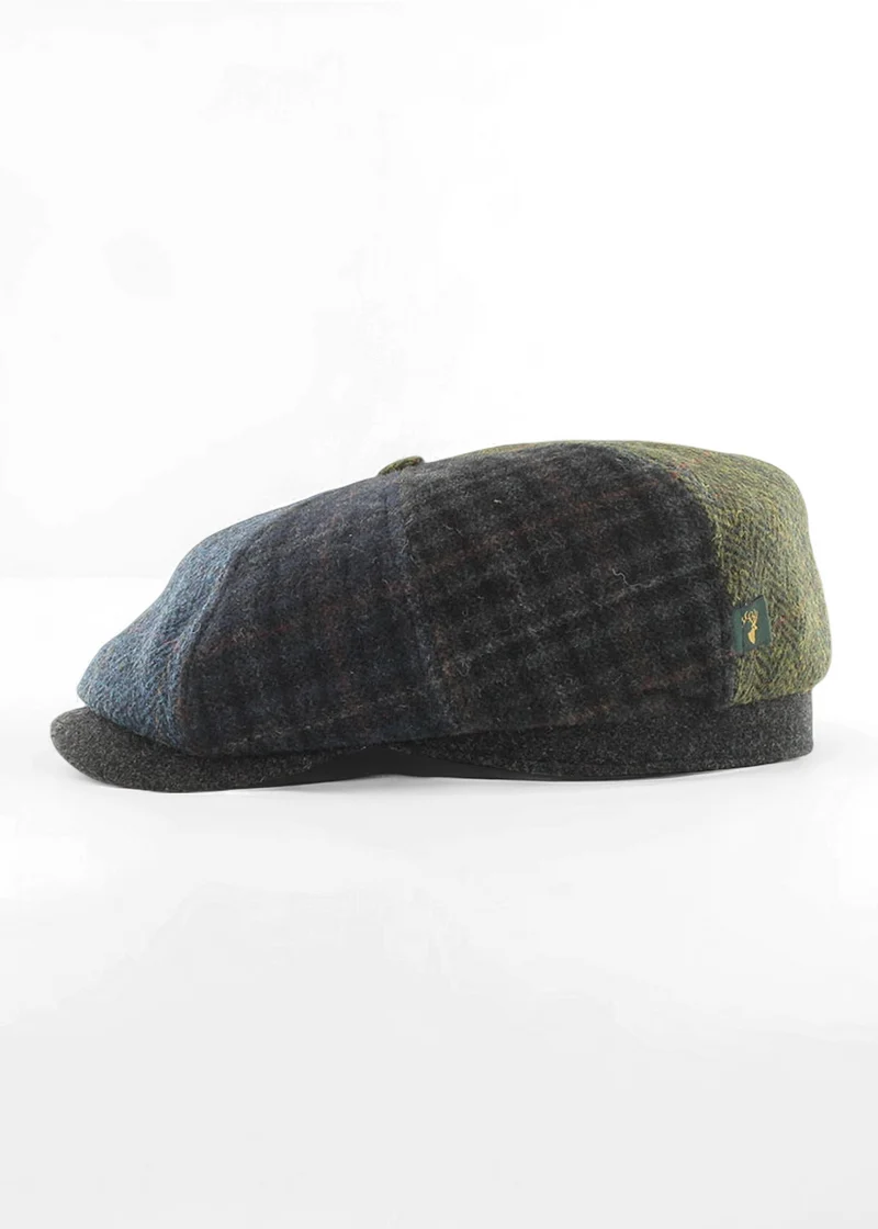 Mucros Patch Driving Cap - Premium Wool 8-Panel Flat Cap