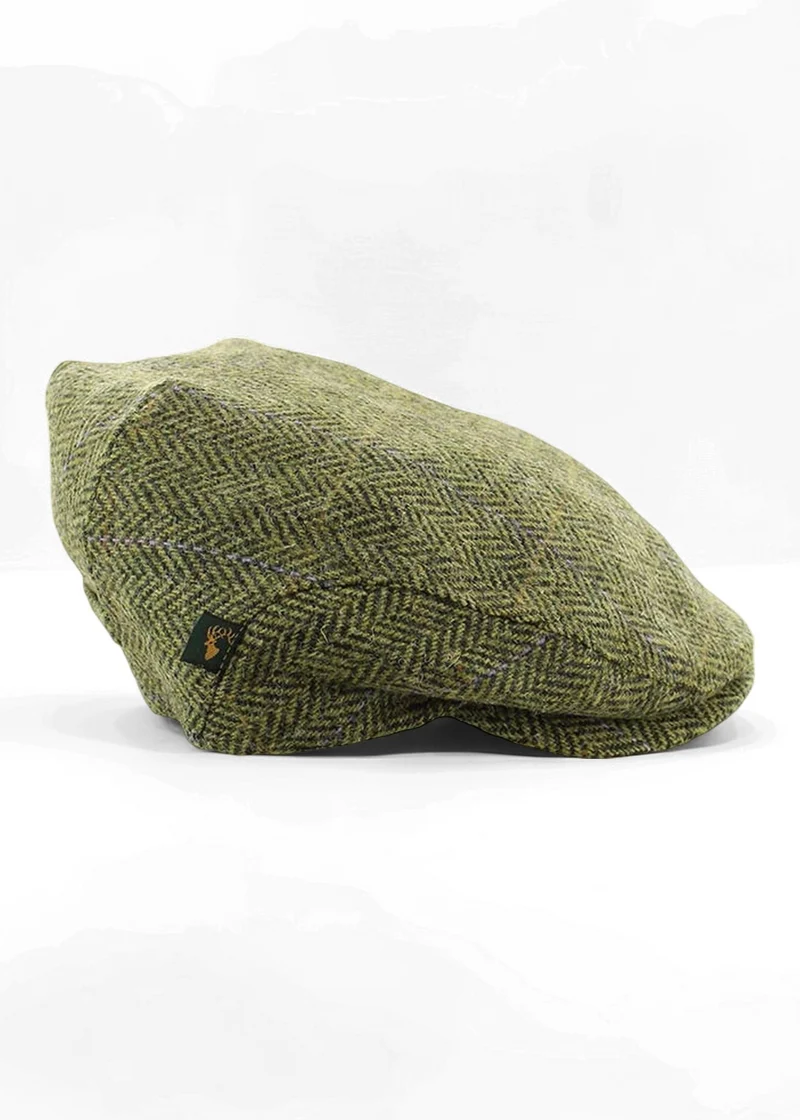 Mucros Trinity Cap | Premium Handwoven Wool Flat Cap | Green