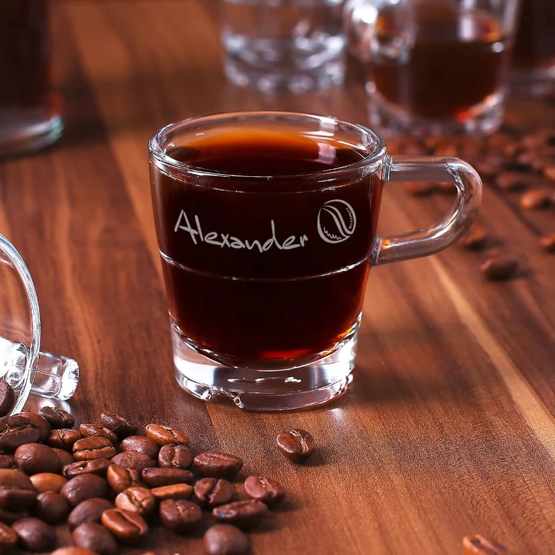 Espressoglas von Leonardo mit Namensgravur