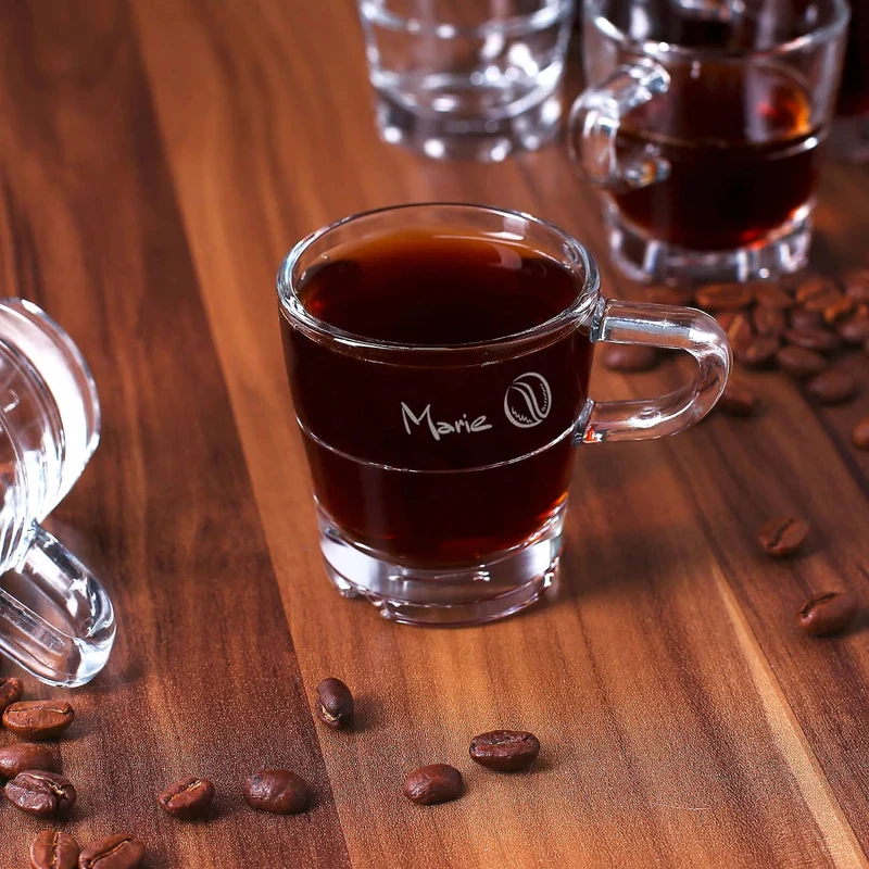 Espressoglas von Leonardo mit Namensgravur