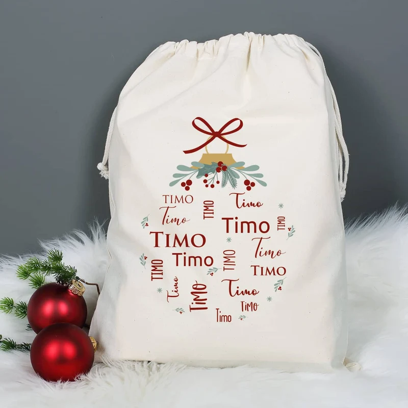 Persönlicher Nikolaussack - Weihnachtssack mit Name bedruckt
