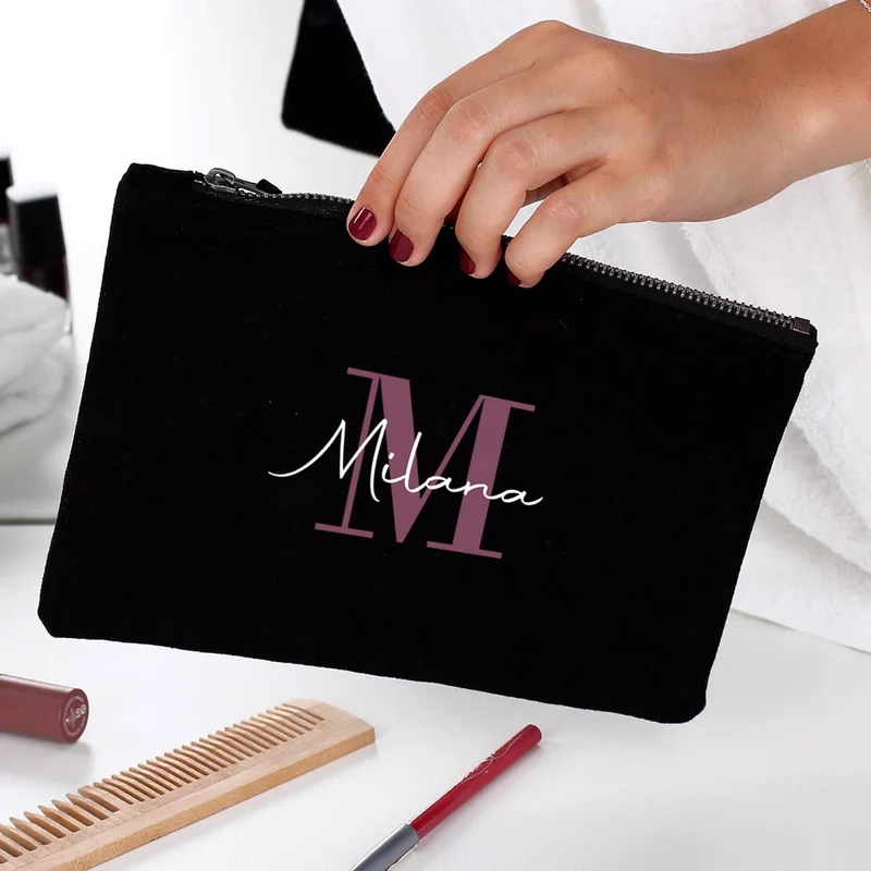 Kosmetiktasche mit Name und Initiale personalisiert