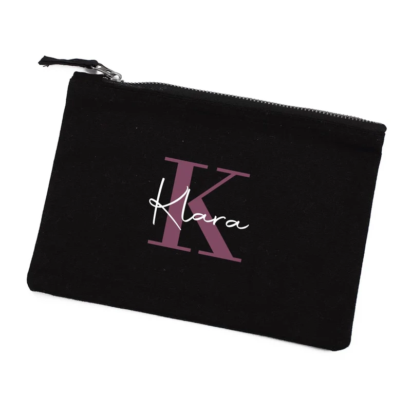 Kosmetiktasche mit Name und Initiale personalisiert