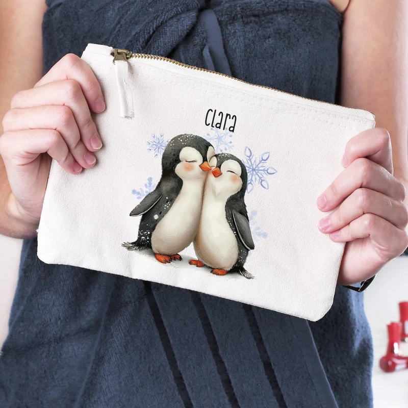 Niedliche Beautycase mit Pinguinmotiv