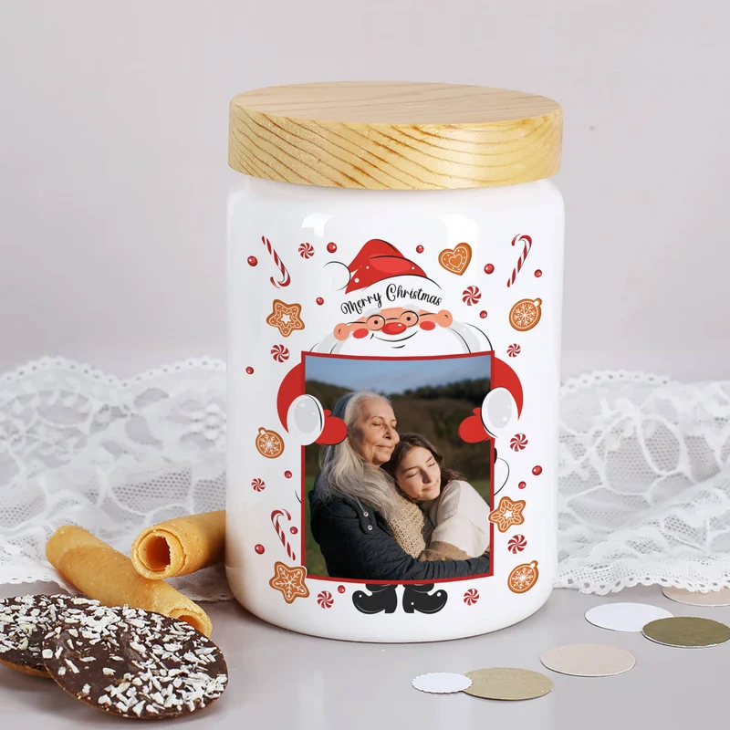 Bedruckte Keksdose mit weihnachtlichem Fotomotiv
