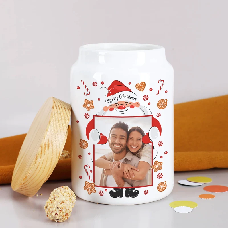 Bedruckte Keksdose mit weihnachtlichem Fotomotiv