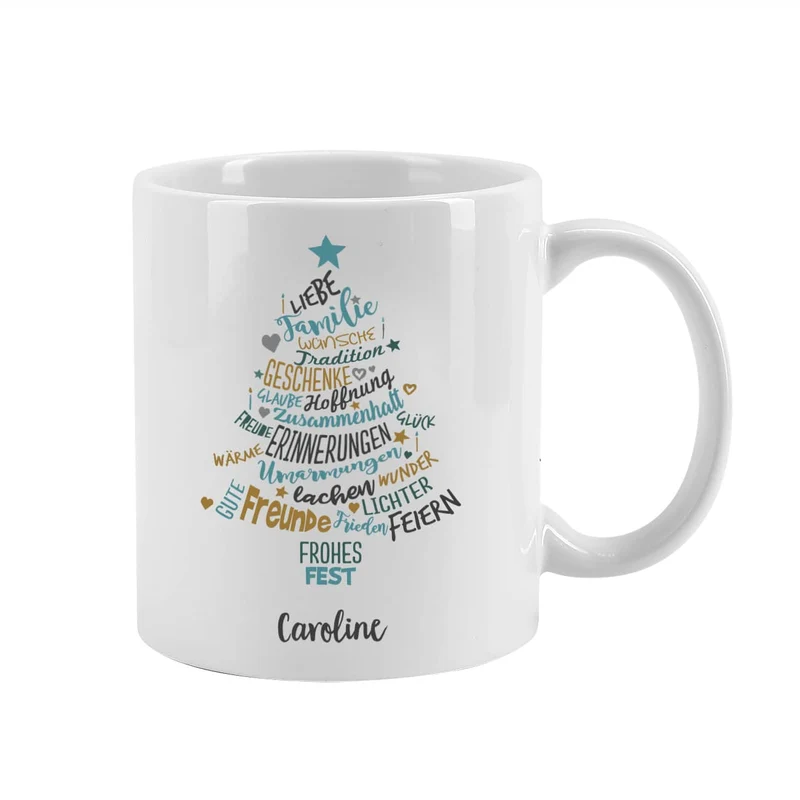 Weihnachtstasse mit Wunschtext