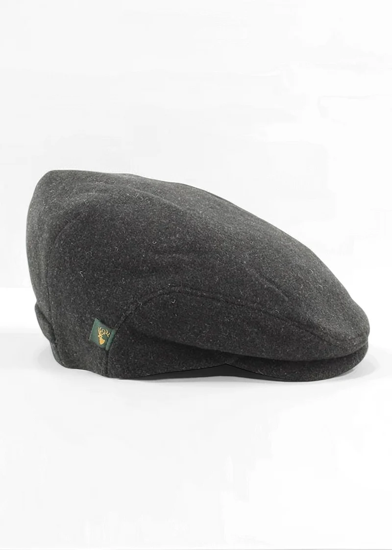 Mucros Trinity Cap | Premium Handwoven Wool Flat Cap | Charcoal