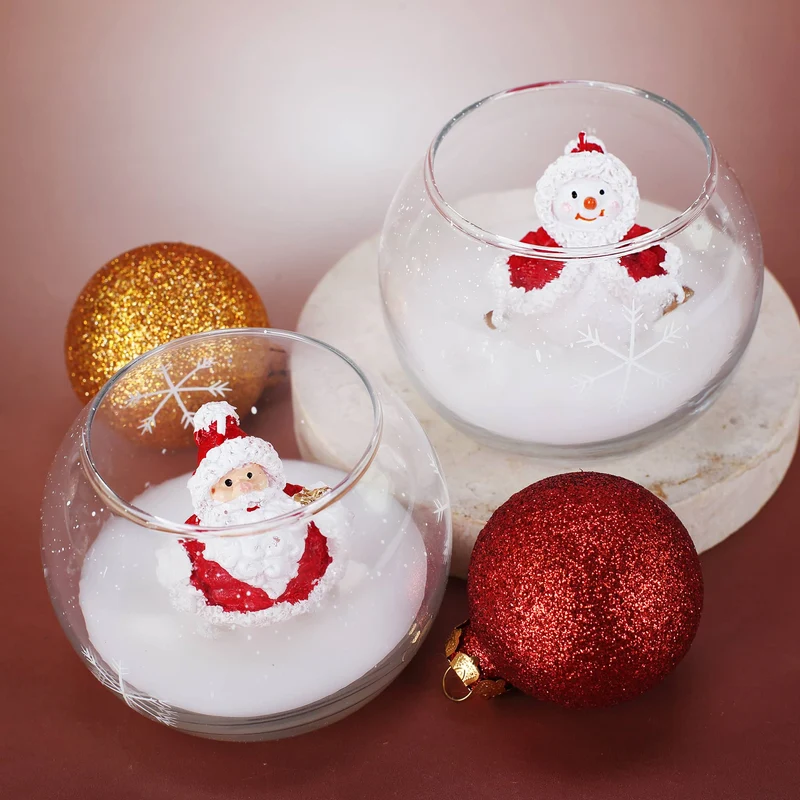 Kerze im Glas - Schneemann oder Weihnachtsmann