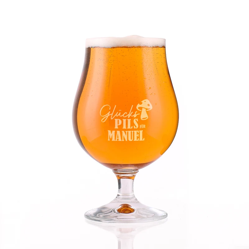 Bierglas - Glückspils - mit Namensgravur