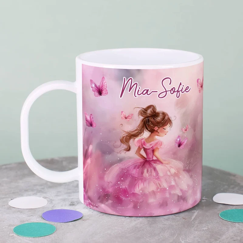 Bruchfeste Kunststofftasse mit Prinzessinnenmotiv