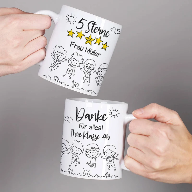 5 Sterne Tasse als Abschiedsgeschenk für Lehrer oder Erzieher