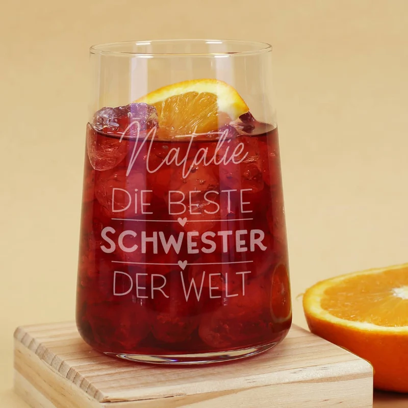 Trinkglas für die beste Freundin, Kollegin oder Schwester der Welt