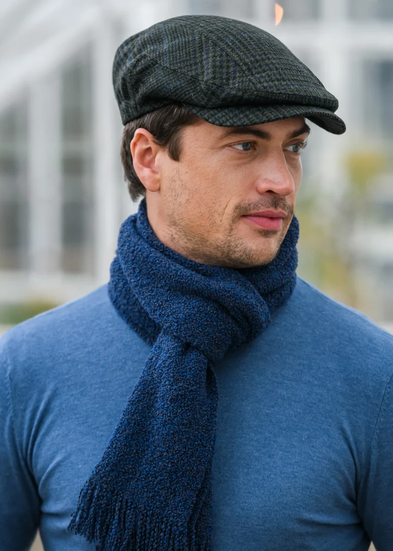 Mucros Kerry Cap | Premium Wool Flat Cap | Charcoal Blue
