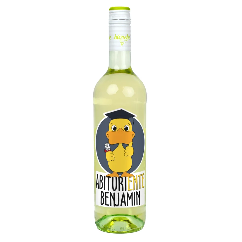 Biorebe Wein - AbituriENTE mit Entenmotiv, Name und Abschlussjahr | Geschenk zum Abitur