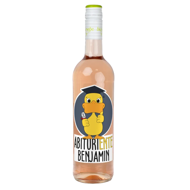 Biorebe Wein - AbituriENTE mit Entenmotiv, Name und Abschlussjahr | Geschenk zum Abitur