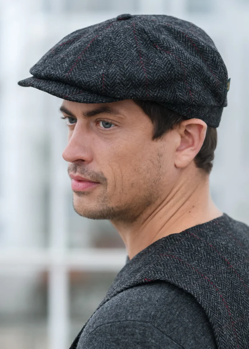 Mucros Charcoal Driving Cap | Premium Wool Peaky Blinders Style