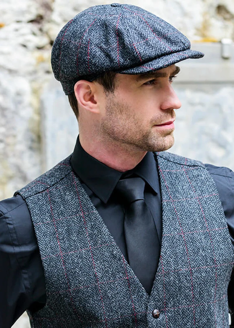 Mucros Charcoal Driving Cap | Premium Wool Peaky Blinders Style