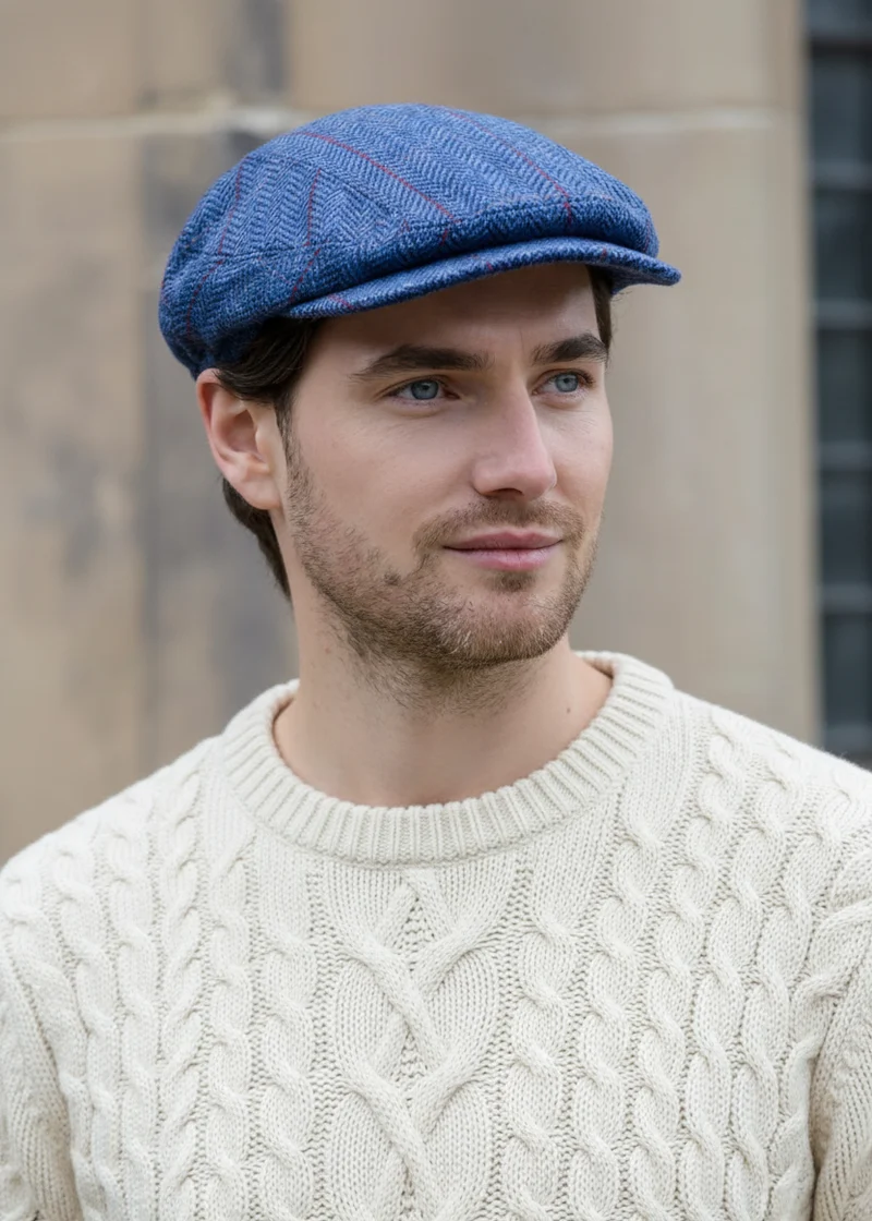 Mucros Kerry Cap | Premium Wool Flat Cap | Blue