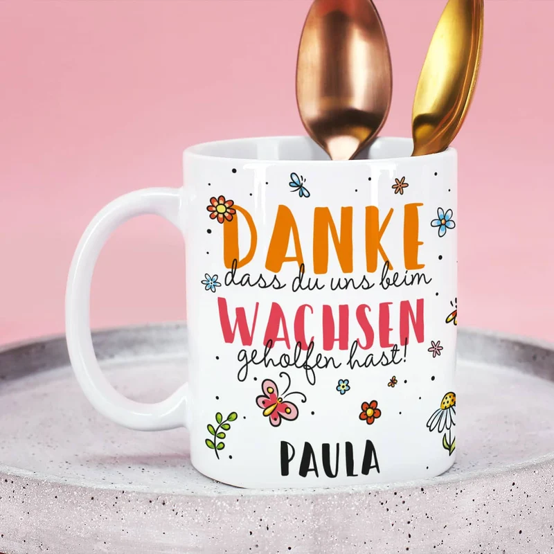 Tasse für Erzieher - Danke, dass du uns beim Wachsen geholfen hast!