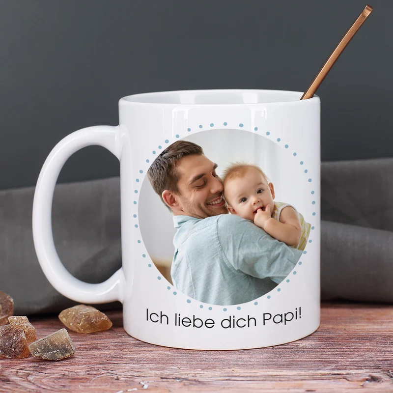 Das größte Glück ist, einen Papa wie Dich zu haben. - Fototasse zum Vatertag