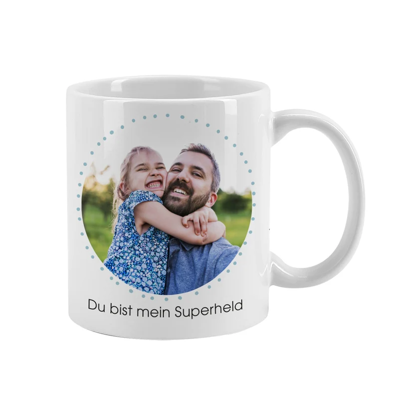 Das größte Glück ist, einen Papa wie Dich zu haben. - Fototasse zum Vatertag