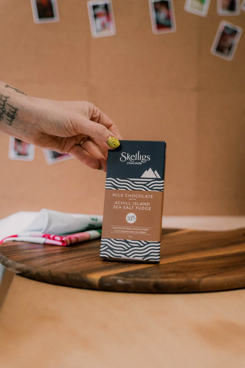 Achill Island Sea Salt Fudge & Milk Chocolate Bar | Skelligs Chocolate