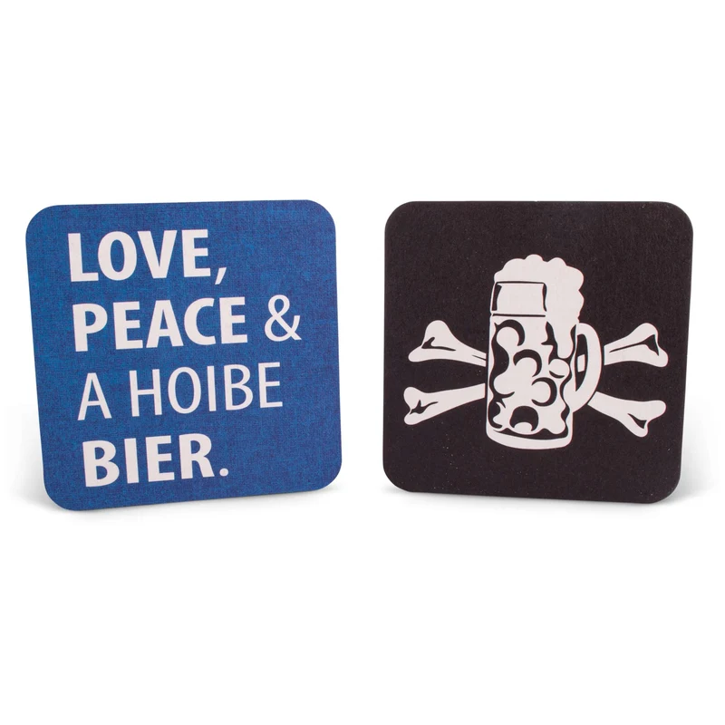 Bierfuizl "Love, Peace & A Hoibe Bier" (10 Stück)