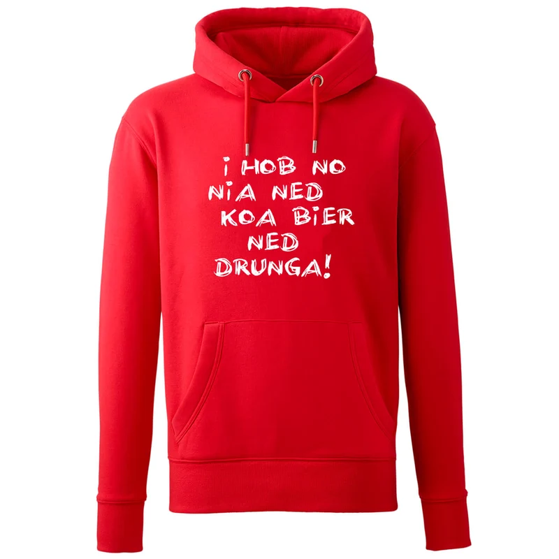 Hoodie "Koa Bier ned drunga!"