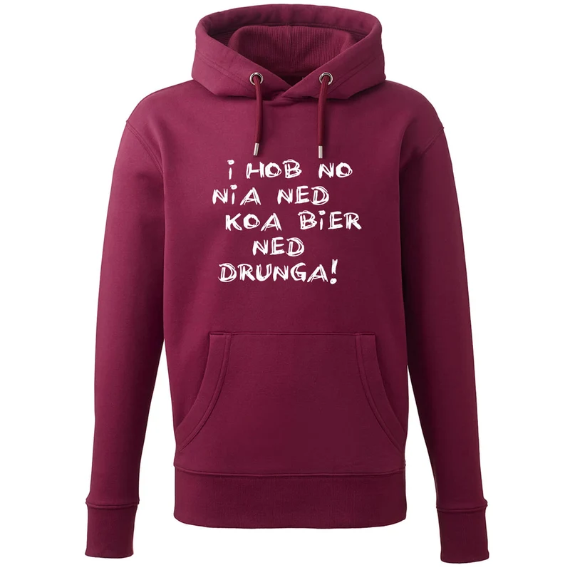Hoodie "Koa Bier ned drunga!"