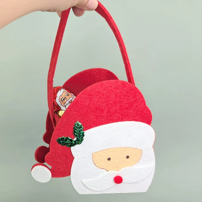Geschenktasche aus Filz zu Weinachten mit verschiedenen Motiven und Tragegriff