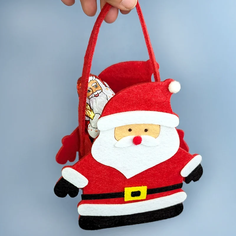 Geschenktasche aus Filz zu Weinachten mit verschiedenen Motiven und Tragegriff