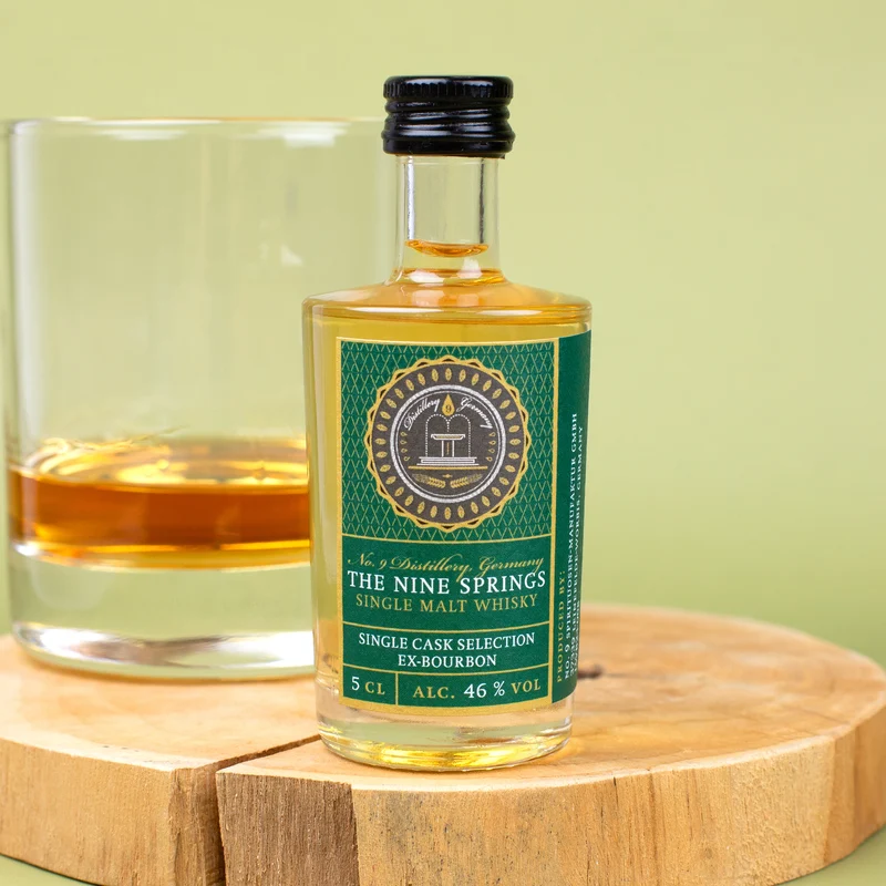 The Nine Springs Single Cask Selection - Ex-Bourbon Malt Whisky aus dem Eichsfeld in Thüringen 50 ml