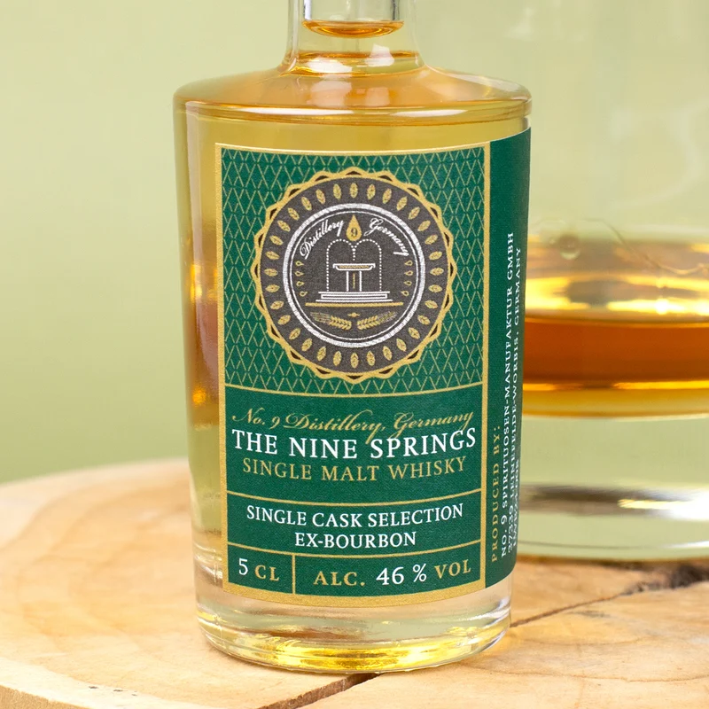 The Nine Springs Single Cask Selection - Ex-Bourbon Malt Whisky aus dem Eichsfeld in Thüringen 50 ml