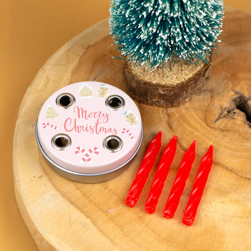 Mini Adventskranz zu Weihnachten mit verschiedenen Motiven inkl. Kerzen