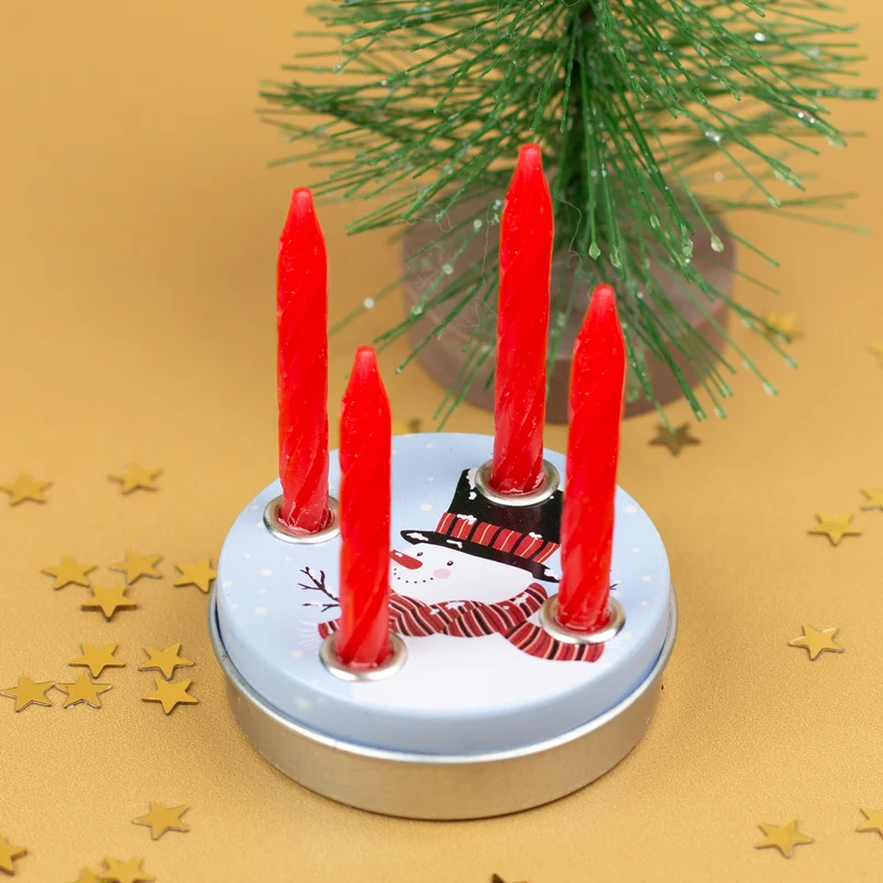 Mini Adventskranz zu Weihnachten mit verschiedenen Motiven inkl. Kerzen