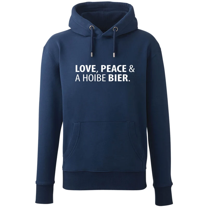 Hoodie "Love, Peace & A Hoibe Bier"