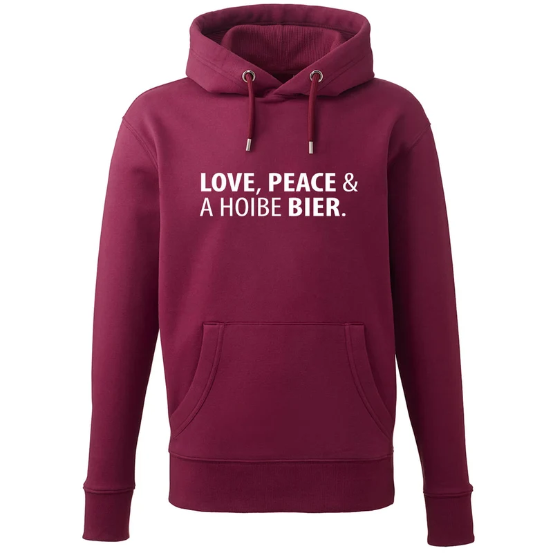 Hoodie "Love, Peace & A Hoibe Bier"