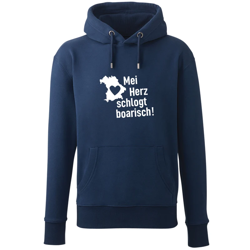 Hoodie "Mei Herz schlogt boarisch"