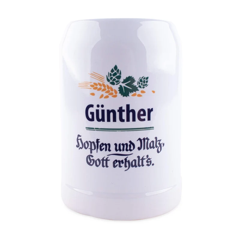 Bierkrug "Hopfen & Malz" mit Wunschname