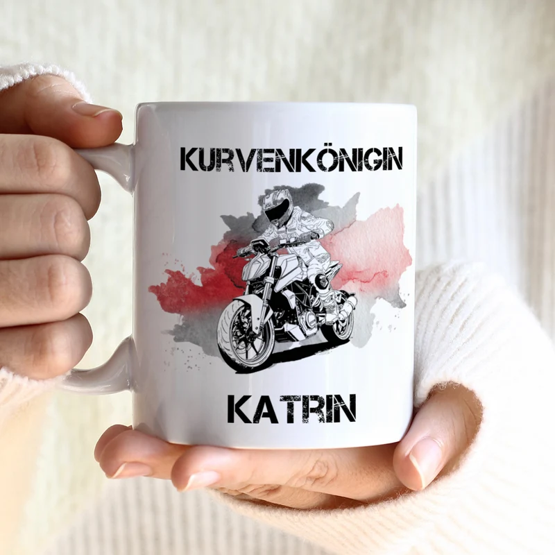 Keramiktasse mit Naked Bike Motiven, personalisiert | Geschenk für Motorradfahrer & Biker