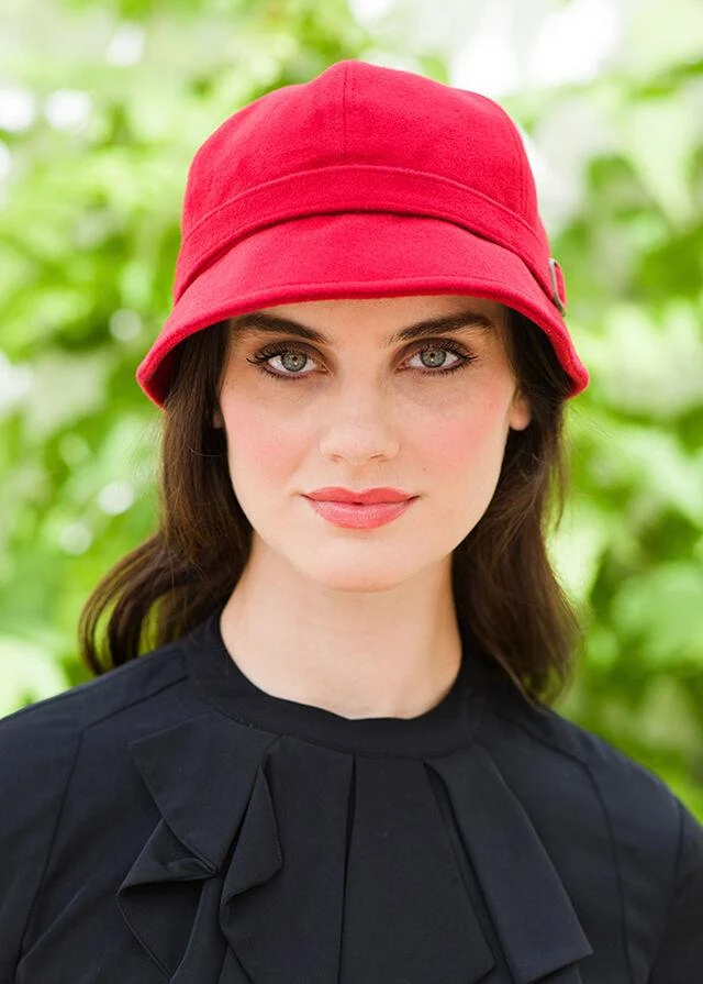 Mucros Flapper Cap | Premium Wool Tweed | Red
