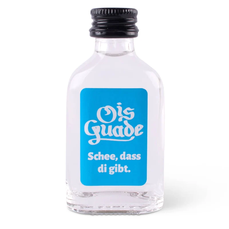 Schnapserl "Ois Guade" blau