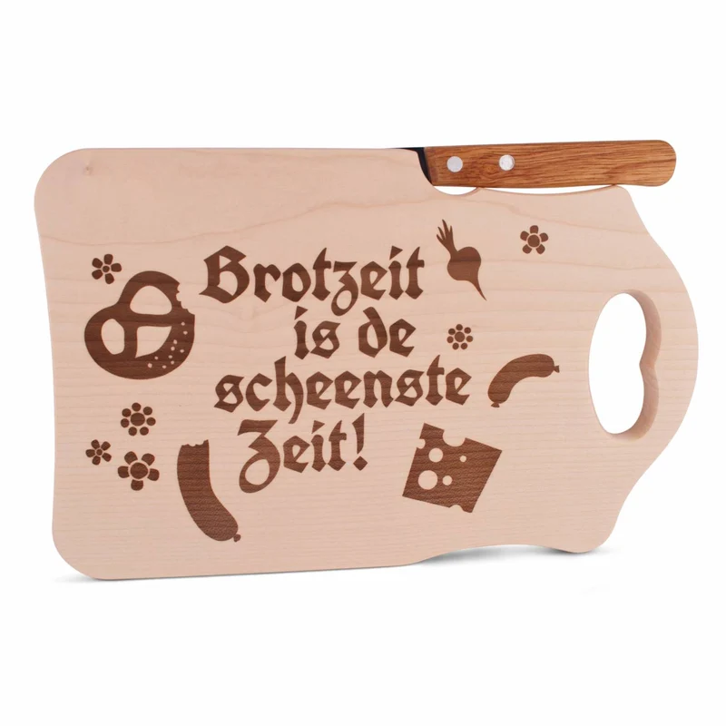 Brotzeitbrettl "Brotzeit is de scheenste Zeit"